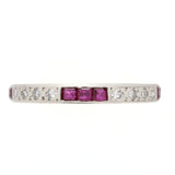 Vintage Diamond & Ruby Eternity Ring in Platinum