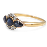 Art Deco Sapphire & Diamond Ring in 18ct Gold