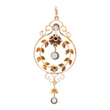 Edwardian Aquamarine & Seed Pearl Pendant