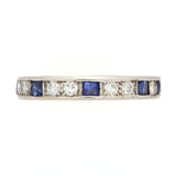 Vintage Diamond & Sapphire Eternity Ring, in Palladium