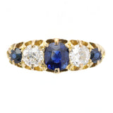 Victorian Diamond & Sapphire Half Hoop Ring