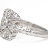 Contemporary Platinum Diamond Cluster Ring