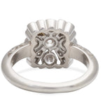 Contemporary Platinum Diamond Cluster Ring