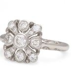 Contemporary Platinum Diamond Cluster Ring