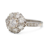 Vintage Old Brilliant Cut Diamond Cluster Ring, 18ct White Gold and Platinum