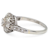 Vintage Old Brilliant Cut Diamond Cluster Ring, 18ct White Gold and Platinum