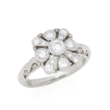 Contemporary Platinum Diamond Cluster Ring