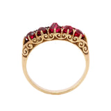 Victorian 5 Stone Red Spinel Ring