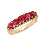 Victorian 5 Stone Red Spinel Ring