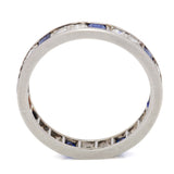 Vintage Diamond & Sapphire Eternity Ring, in Palladium