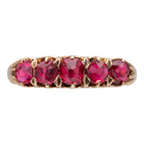 Victorian 5 Stone Red Spinel Ring