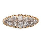 Victorian Diamond Double Row Boat Ring, 9ct Gold