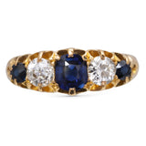 Victorian Diamond & Sapphire Half Hoop Ring