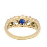 Victorian Diamond & Sapphire Half Hoop Ring