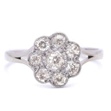 Antique Diamond Daisy Cluster Ring, 18ct White Gold